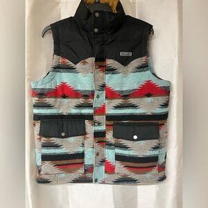 Cinch Men’s Black, Turquoise & Red Aztec Quilted Vest